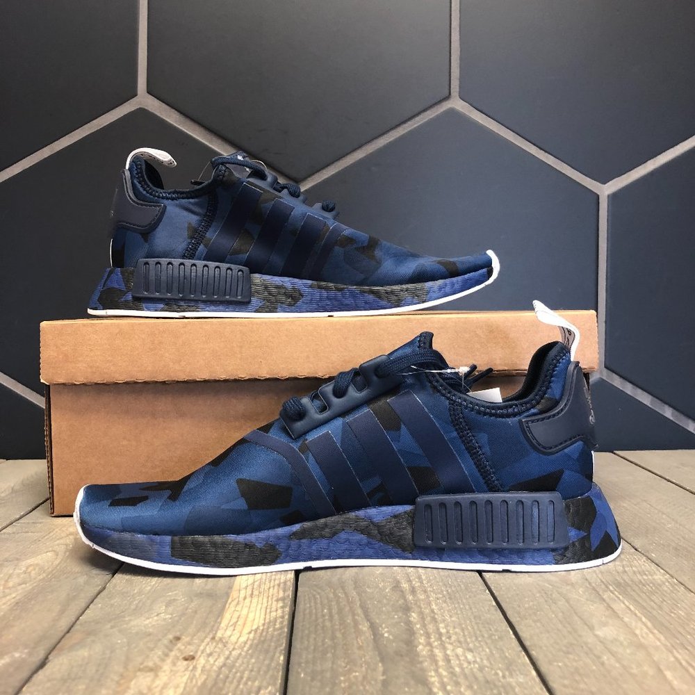 Adidas NMD R1 Navy Blue Camo Size 9 - Picture 2 of 6
